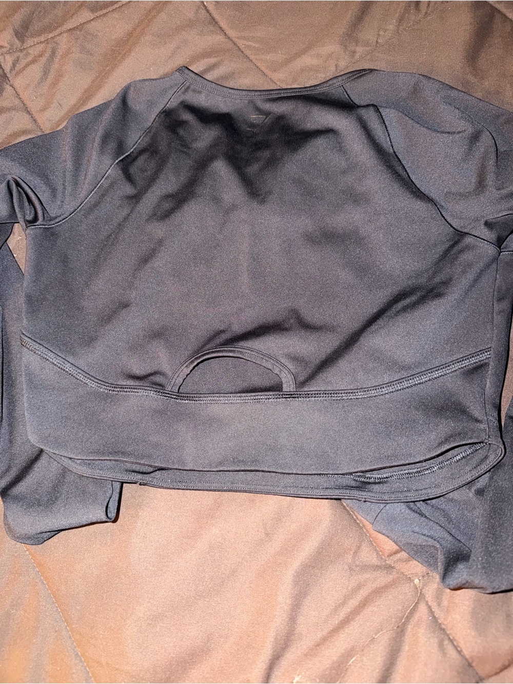 Women's Black Performance Long-Sleeve Crop Top (GYMSHARK)